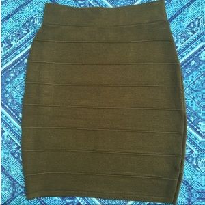 Olive green bodycon skirt from Love Culture